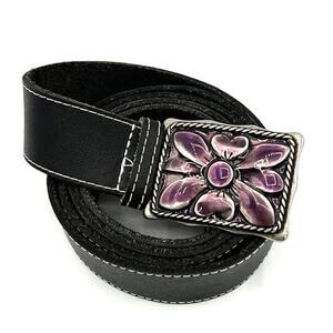 nbel Belt with Enamel  Buckle Made in Italy